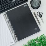 Caderno Universitário Espiral ZIP Preto 16 Matérias 256 Folhas - Tilibra