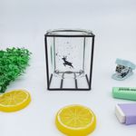 Porta Objetos de Vidro com Suporte de Metal - Importado