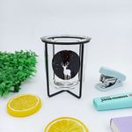 Porta Objetos de Vidro com Suporte de Metal - Importado