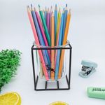 Porta Objetos de Vidro com Suporte de Metal - Importado
