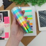 Fita Adesiva Colorida Holográfica Washi Tape 12 mm x 1 m  c/ 10 Unidades - Importado