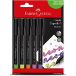 Caneta Hidrográfica Média Supersoft Pen Neon 1.0 mm com 5 Cores - Faber-Castell