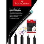 Caneta Hidrográfica Média Supersoft Pen Pastel 1.0 mm com 5 Cores - Faber-Castell