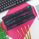 Estojo Duplo Grande Académie Splashe Preto - Tilibra