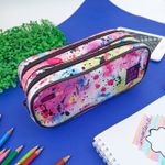 Estojo Duplo Grande Académie Splashe Branco - Tilibra