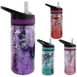 Garrafa Plástica 350 ml Aerobic Colorida com Glitter ( Azul, Rosa, Roxa e Vermelho )  - Weeze