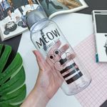 Garrafa Plástica 650 ml de Gato Meow ( Dourada e Preto Chumbo )- Weeze
