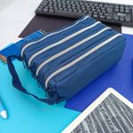 Estojo Escolar Quadruplo Azul Marinho - Daterra