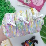 Estojo Escolar Telado Triplo Branco com Bolinha - Daterra