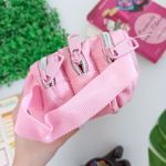 Estojo Escolar Triplo Lona Rosa Claro - Daterra