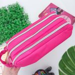 Estojo Escolar Triplo Lona Pink - Daterra