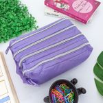 Estojo Escolar Quadruplo Lilás - Daterra