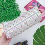 Estojo Escolar Telado Simples Branco Bolinhas - Daterra