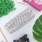 Estojo Escolar Telado Simples Branco Bolinhas - Daterra