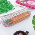 Estojo Escolar Telado Simples Branco Bolinhas - Daterra