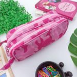 Estojo Escolar Duplo Camuflado Rosa - Daterra