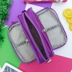 Estojo Escolar Triplo Nylon Roxo Music - Daterra