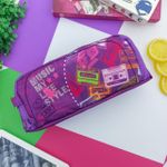 Estojo Escolar Triplo Nylon Roxo Music - Daterra