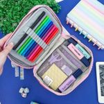 Estojo Box Formas Coloridas 100 Pens com 1 Divisória Colorido - Daterra | Jumbo Grande