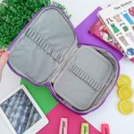 Estojo Box Lilás Music 100 Pens com 1 Divisória Colorido - Daterra | Jumbo Grande