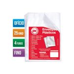 Envelope Plástico 0,06 Fino 4 Furos com 25 Unidades - Dac