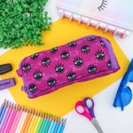 Estojo Escolar Triplo Nylon Roxo Olhos - Daterra