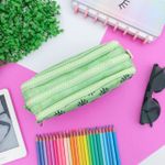 Estojo Escolar Triplo Nylon Verde Olhos - Daterra