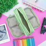 Estojo Escolar Triplo Nylon Verde Olhos - Daterra