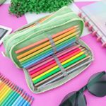 Estojo Escolar Triplo Nylon Verde Olhos - Daterra