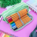 Estojo Escolar Triplo Nylon Verde Olhos - Daterra
