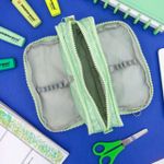 Estojo Escolar Triplo Nylon Verde Sereias - Daterra