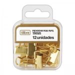 Prendedor de Papel 19mm Dourado 12 Unidades - Tilibra