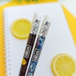 Lápis Grafite Hype nº2 com Borracha Colorido (Azul Escuro e Preto) - Tilibra
