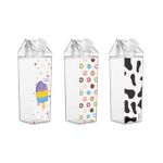 Garrafa Plástica 450 ml com Formato Caixa De Leite  (  Donut, Picolé e Vaca) - (Leonora)