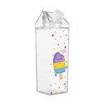 Garrafa Plástica 450 ml com Formato Caixa De Leite  (  Donut, Picolé e Vaca) - (Leonora)