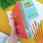 Bloco Adesivo Pautado Post-It Cubo 3 Cores 101 mm x 152 mm 270 Folhas - 3M