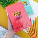 Bloco Adesivo Pautado Post-It Cubo 3 Cores 101 mm x 152 mm 270 Folhas - 3M