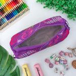 Estojo Escolar Simples Nylon Estampado Music Roxo - Daterra