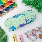 Estojo Escolar Simples Nylon Estampado Sereia Verde - Daterra