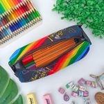 Estojo Escolar Simples Nylon Estampado Arco-íris - Daterra