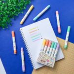Marca Texto Tom Pastel com Carimbo 6 Cores- Importado