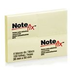 Bloco Adesivo Amarelo 38 x 50 mm 100 Folhas 4 Unidades - Note Fix