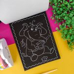 Bloco Rabisco Mágico Scratch Note Papel Preto Desenho Colorido Arco-íris Rainbow Raspadinha 15,5 x 21 cm com 8 Folhas