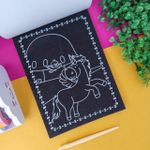 Bloco Rabisco Mágico Scratch Note Papel Preto Desenho Colorido Arco-íris Rainbow Raspadinha 15,5 x 21 cm com 8 Folhas