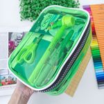 Estojo Box Cristal Transparente Verde Claro Colors 100 Pens sem Divisórias - Fizz