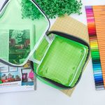 Estojo Box Cristal Transparente Verde Claro Colors 100 Pens sem Divisórias - Fizz