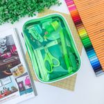 Estojo Box Cristal Transparente Verde Claro Colors 100 Pens sem Divisórias - Fizz