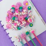 Ponteira Decorada Fun Para Lápis (Flamingo, Unicórnio, Cisnei e Cacto) - Tilibra