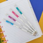 Lápis Grafite Lunix nº2 com Borracha Colorido (Azul, Verde Água, Roxo e Rosa) - Tilibra