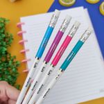 Lápis Grafite Lunix nº2 com Borracha Colorido (Azul, Verde Água, Roxo e Rosa) - Tilibra
